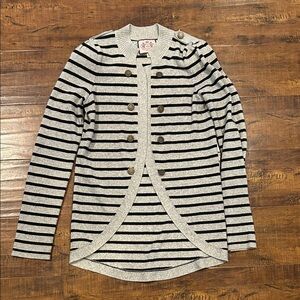Juicy Couture Gray and Black Striped Cardigan